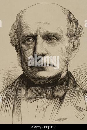 Sir Alexander Cockburn (1802-1880). Homme politique écossais et juge. Gravure de Paris. L'illustration espagnole et américaine, 1872. Banque D'Images