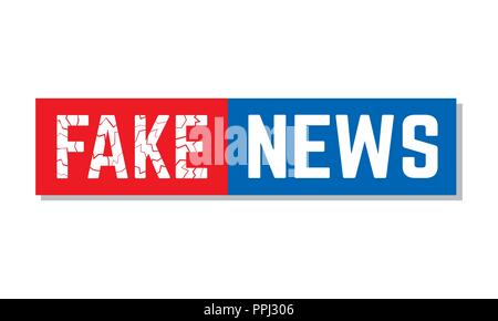 Fake ou bouton fait en rouge et bleu Illustration de Vecteur