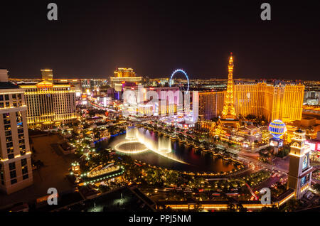 Las Vegas Boulevard & fontaines du Bellagio Banque D'Images