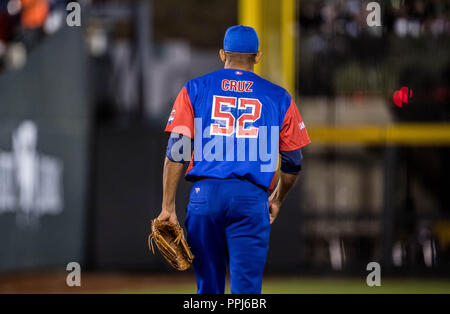 Yoalkis Cruz, lanceur relevo por Cuba . Partido de beisbol de la Serie del Caribe con el Encuentro entre los Alazanes de Cuba de Gamma contra las Banque D'Images