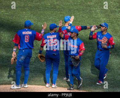 Aficionado con la bandera de mexico, durante el partido de beisbol de la Serie del Caribe con el Encuentro entre los Alazanes de Cuba de Gamma contra Banque D'Images