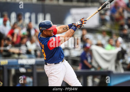 Miguel Cabrera de Venezuela da de frapper en el sexto inning, durante el partido entre Italia contre le Venezuela, la World Baseball Classic en estadio Charros de J Banque D'Images