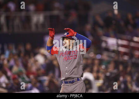 Francisco Lindor homerun celebra en la séptima entrada, durante el partido entre le Mexique vs Porto Rico, World Baseball Classic en estadio Charros de J Banque D'Images