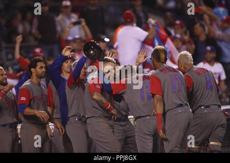 Francisco Lindor homerun celebra en la séptima entrada, durante el partido entre le Mexique vs Porto Rico, World Baseball Classic en estadio Charros de J Banque D'Images