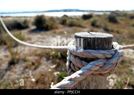 Détail de corde noué à la perche Banque D'Images