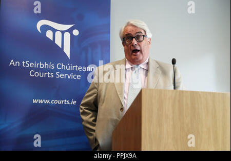 Juge en chef de la Justice de l'Irlande Frank Clarke fera sa déclaration de la nouvelle année judiciaire au centre de Cours de Justice de Dublin. Banque D'Images