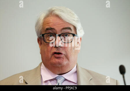 Juge en chef de la Justice de l'Irlande Frank Clarke fera sa déclaration de la nouvelle année judiciaire au centre de Cours de Justice de Dublin. Banque D'Images