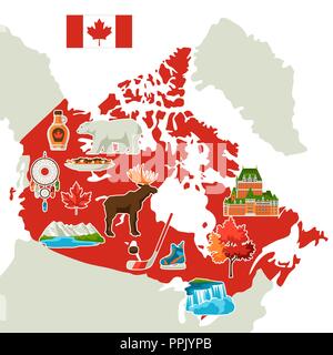 Illustration de la carte du Canada. Illustration de Vecteur