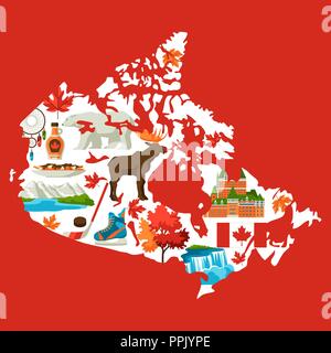 Illustration de la carte du Canada. Illustration de Vecteur