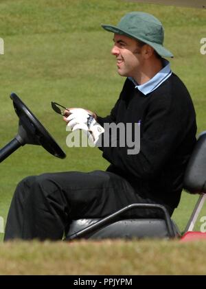 Allstar Golf, Celtic Manor, Newport, 2005. L'acteur James Nesbitt Banque D'Images