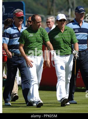 Allstar Golf, Celtic Manor, Newport, 2005. L'acteur James Nesbitt Banque D'Images