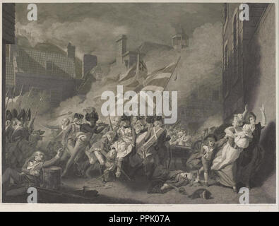 La mort du Major Peirson. Date/période : 1796. La gravure. Largeur : 81,3 cm. Hauteur : 65,8 cm (feuille). Auteur : James Heath. JOHN Singleton Copley,. Banque D'Images