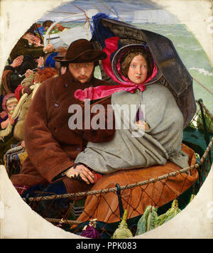 La dernière de l'Angleterre. Date/Période : 1852/1855. La peinture. Huile sur panneau. Largeur : 750 mm. Hauteur : 825 mm. Auteur : Ford Madox Brown. Banque D'Images