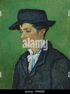 Portret van Armand Roulin Portrait d'Armand Roulin. Date/période : 1888. La peinture. Huile sur toile. Hauteur : 650 mm (25,59 po) ; Largeur : 540 mm (21.25 in). Auteur : Vincent VAN GOGH. VAN GOGH, VINCENT. Banque D'Images