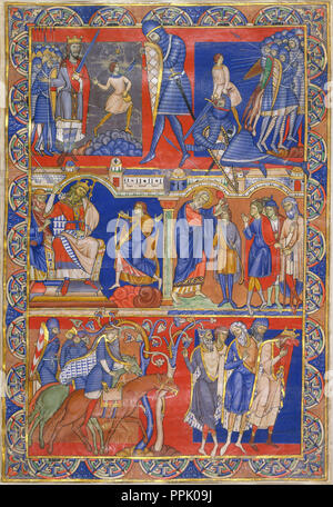 Scènes de la vie de David. Date/Période : 1160/1180. Largeur : 396 mm. Hauteur : 853 mm. Auteur : Maître de la Morgan Feuille. Banque D'Images