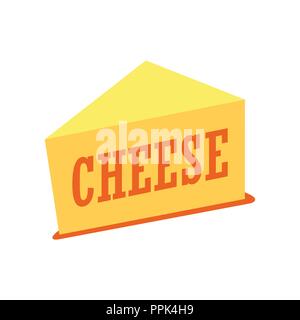 Vector Illustration de fromage cheddar - morceau isolé sur fond blanc. Illustration de Vecteur