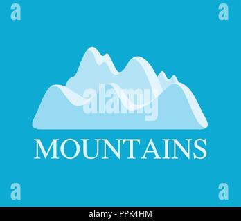 Vector Illustration de montagnes en couleur bleu ciel - Paysage pf Rocks Voyage d'entreprise. Illustration de Vecteur