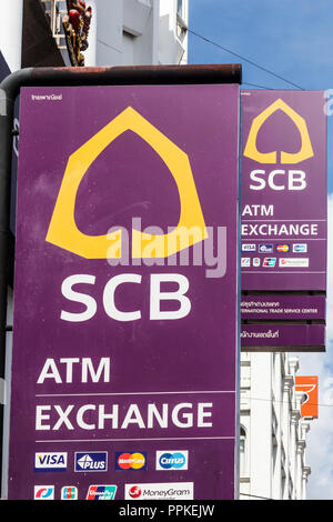 Phuket, Thaïlande - 2 septembre 2018 : le Siam Commercial Bank. La banque est l'une des principales banques en Thaïlande. Banque D'Images