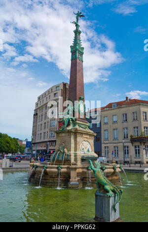 Fontein van Anspach, Marché aux Poissons, Quai aux Briques, quais District, Bruxelles, Belgique Banque D'Images