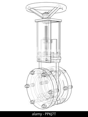 Canalisations industrielles Concept-vanne Illustration de Vecteur