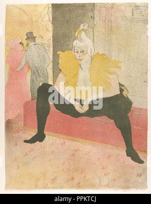 L'ASSIS Clowness (Mademoiselle Cha-u-ka-o) (de la série elles). Artiste : Henri de Toulouse-Lautrec (Français, Albi 1864-1901 Saint-André-du-Bois). Dimensions : Image : 20 × 15 9/16 13/16 in. (52,2 × 40,1 cm) feuille : 20 x 15 9/16 13/16 in. (52,2 x 40,1 cm). Editeur : Gustave Pellet (français, Paris 1859-1919 Paris). Series/portefeuille : Elles, 1896. Date : 1896. Musée : Metropolitan Museum of Art, New York, USA. Banque D'Images