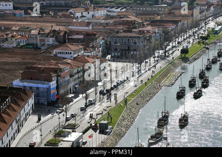 Bateaux Rabelos à Vila Nova de Gaia. Le fleuve Douro, Portugal Banque D'Images