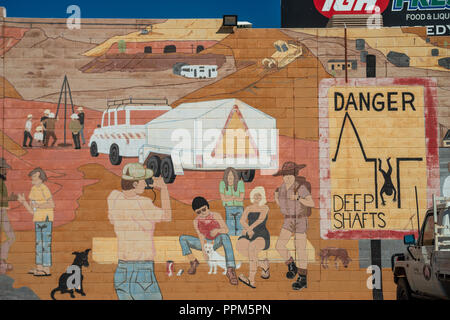Mur peint, Coober Pedy , l'Australie du Sud Banque D'Images