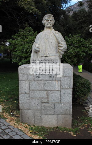 Statue du gouverneur du Chili Don Ambrosio. Communauté de San José de Maipo Banque D'Images