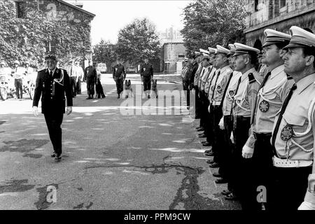 Cérémonie à la caserne de la Police nationale de Montluc, Lyon, France Banque D'Images