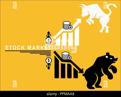 Marché boursier et de l'onduleur vers le bas Illustration de Vecteur