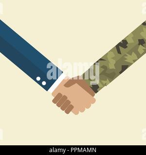 Homme d'affaires et établissement de soldat. Vector illustration Illustration de Vecteur