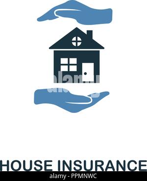 L'icône d'assurance maison en deux couleur design. L'icône de style de ligne de l'assurance collection. UX et l'interface utilisateur. Chambre premium Perfect Pixel icône d'assurance. Pour le web de Illustration de Vecteur