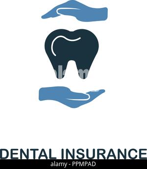 L'icône de l'assurance-soins dentaires en deux couleurs. L'icône de style de ligne de l'assurance collection. UX et l'interface utilisateur. Prime d'assurance dentaire parfaite Pixel icône. Pour le web Illustration de Vecteur