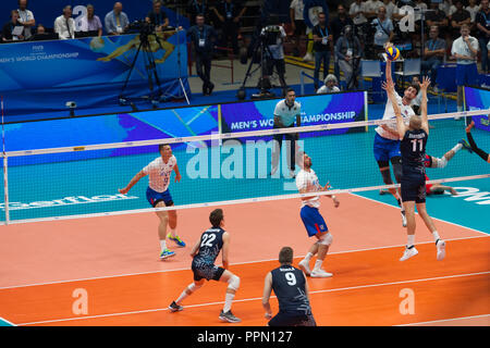 Milan (Italie), 23 Septembre 2018 : Match contre la Finlande à la Russie FIVB Championnat du monde masculin de volley-ball 2018. Banque D'Images