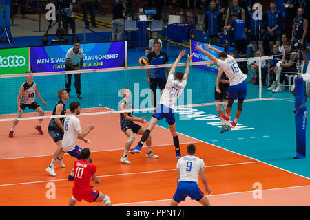 Milan (Italie), 23 Septembre 2018 : Match contre la Finlande à la Russie FIVB Championnat du monde masculin de volley-ball 2018. Banque D'Images