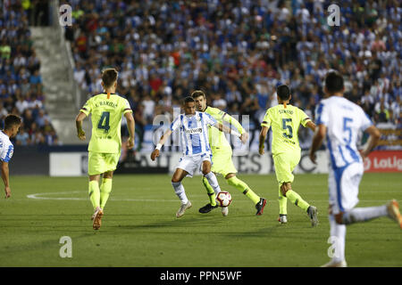 Getafe, Madrid, Espagne. 26 Sep, 2018. Youssef En-Nesyri (CD Leganes) au cours de la La Liga match entre CD Leganes et le FC Barcelone au stade de Butarque à Martorell. Credit : Manu Haiti/SOPA Images/ZUMA/Alamy Fil Live News Banque D'Images