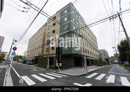 Tokyo, Japon. 27 Sep 2018. Une vue générale de Henn-na Hôtel Haneda le 27 septembre 2018, Tokyo, Japon. La nouvelle branche de Henn-na Hôtel, qui se traduit littéralement par ''bizarre, '''hôtel est situé près de la gare Otorii, six minutes de l'aéroport international de Haneda. Robot personnel de l'hôtel sont programmés pour assister les clients, en anglais, chinois, coréen et japonais. sociologie. Credit : AFLO Co.,Ltd/Alamy Live News Banque D'Images