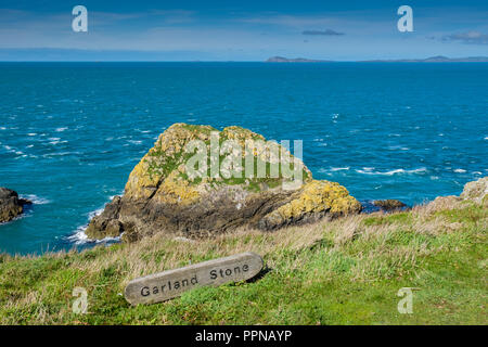 La pierre sur l'île de Skomer Garland, Pembrokeshire, Pays de Galles Banque D'Images