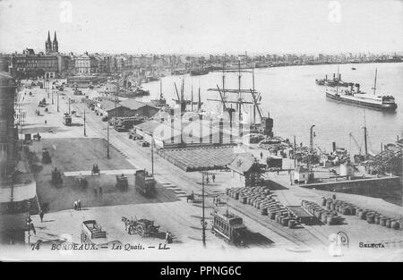 Bordeaux-Les quais vers 1920-LL 74. Banque D'Images