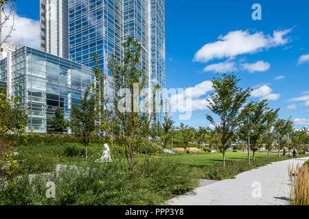 Parc paysager à Northwestern Mutual Banque D'Images