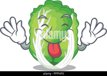 Langue de légumes chou chinois isolé sur cartoon Illustration de Vecteur