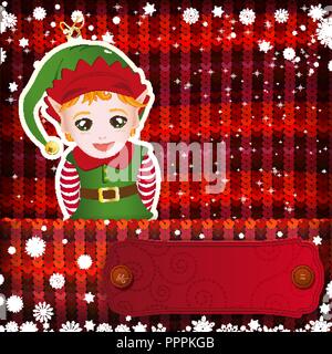 Décorations de Noël sur fond tricoté à la main. Illustration de Vecteur