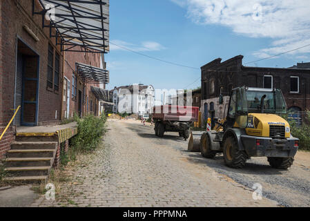 Site de construction, installations industrielles, Speicherstrasse, Dortmund, Ruhr, Rhénanie du Nord-Westphalie, Allemagne Banque D'Images