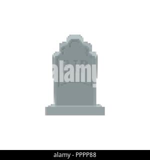 Pierre tombale pixel art. tombe 8 bits. Vive l'Halloween. Cimetière RIP vector illustration Illustration de Vecteur