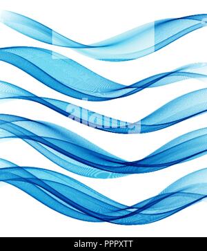 Ensemble de flux vecteur abstrait couleur transparent vague. Illustration de Vecteur