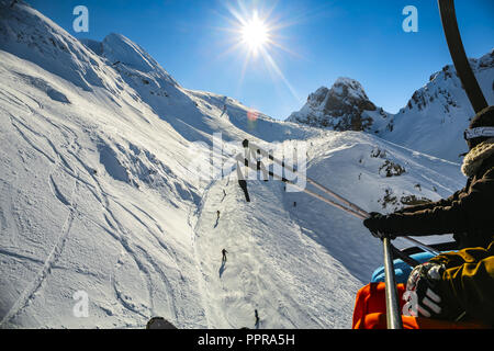 Station de ski de Gourette, Pyrénées Atlantiques, Aquitaine, vallée d'Ossau, France Banque D'Images