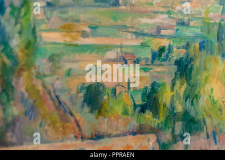 Détail de la 'Montagne Sainte-Victoire' Peinture de Paul Cézanne.Musée d'Orsay, Paris, France Banque D'Images