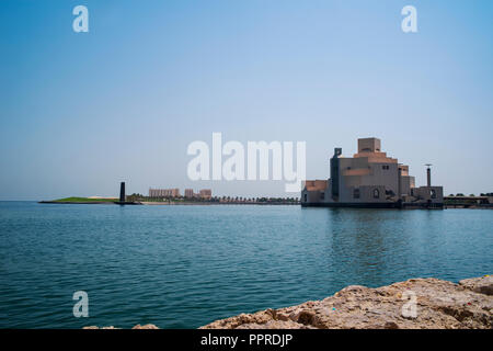 DOHA, QATAR - Août 18 : Le Musée d'Art islamique de Doha, au Qatar. C'est l'une des plus grandes collection d'art islamique dans le monde et a été conçu par le Banque D'Images