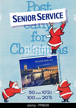 La publicité pour Noël 1960 Senior Service cigarettes. Banque D'Images