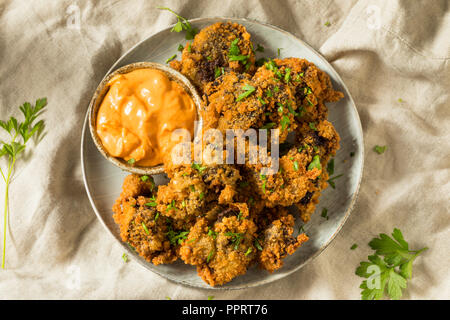 Des foies de poulet frit avec Havarti Banque D'Images